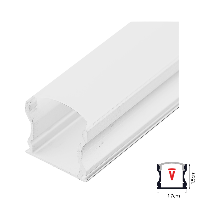 Perfil de Aluminio Sobrepuesto Blanco 1715 IP33