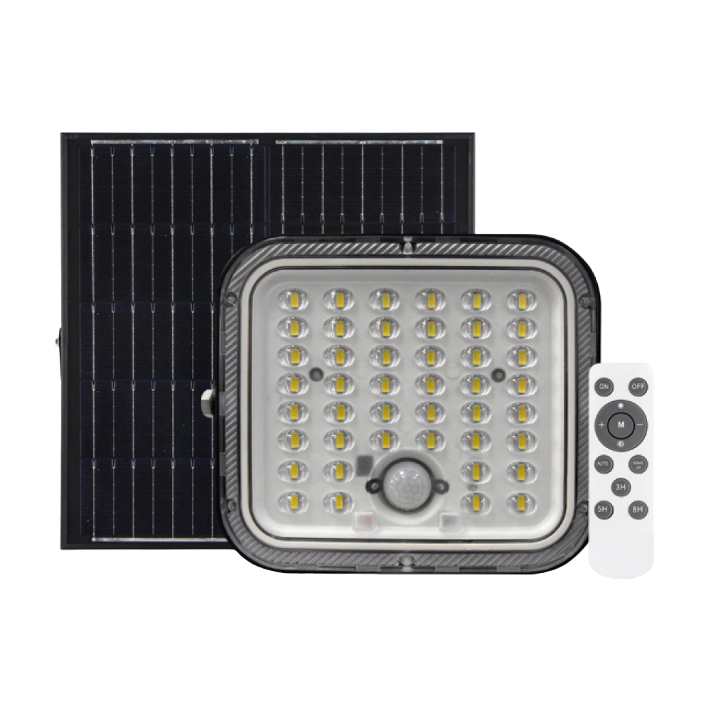 Proyector Solar LED 50W con Panel Monocristalino + Sensor Mov