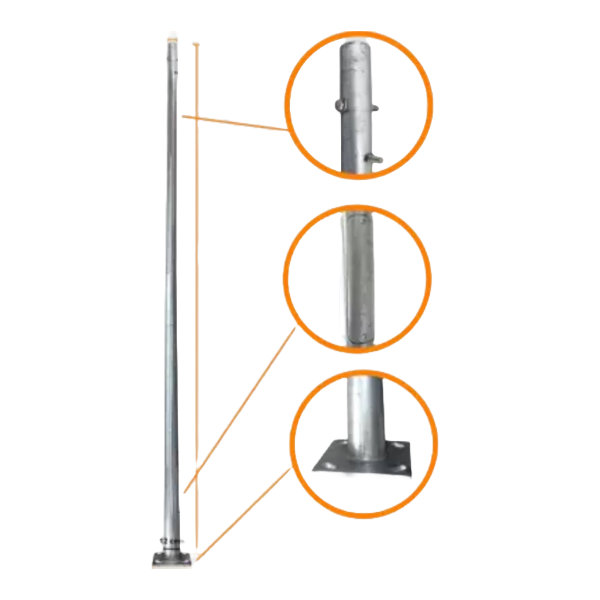 Poste Conico Galvanizado 5mt