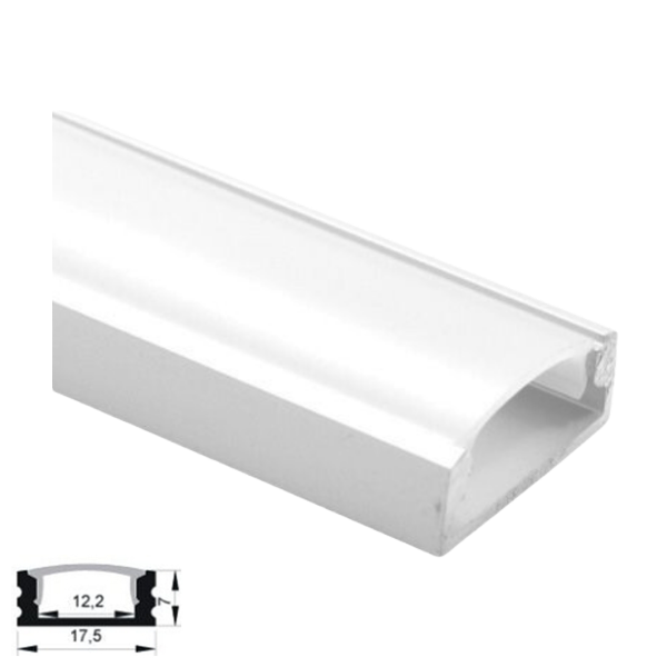 Perfil de Aluminio Sobrepuesto Blanco 1707 IP33